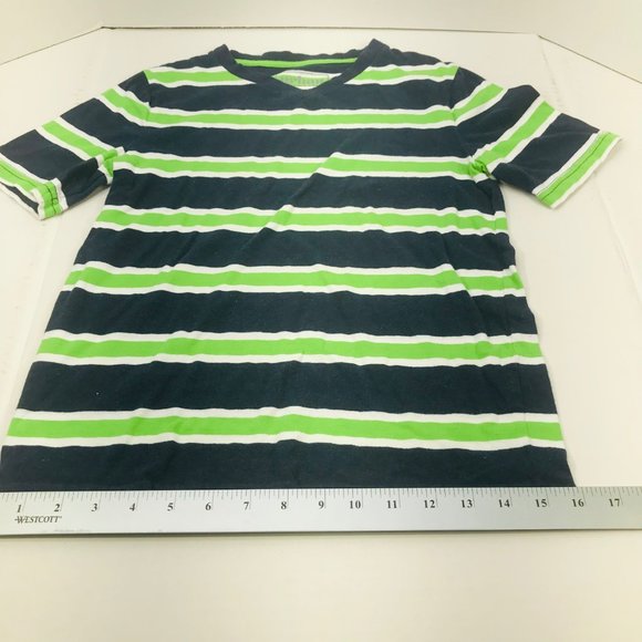 Urban Pipeline Boy's Size Medium Pull Over Short Sleeve Shirt Blue, Green Stripe - Picture 7 of 9